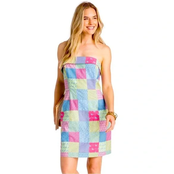 Vineyard Vines Patchwork strapless dress Vineyard Vines Patchwork strapless dress